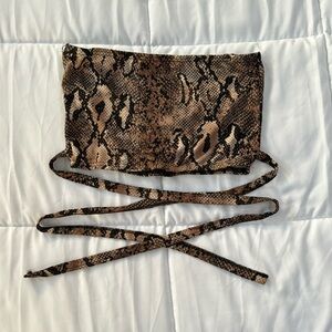 Shein snakeskin tube top crop top